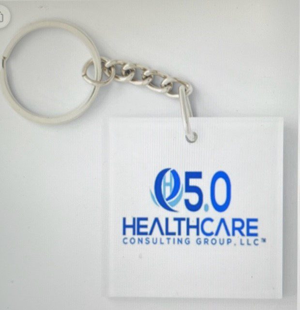 A key chain that says 5. 0 healthcare consulting group, llc
