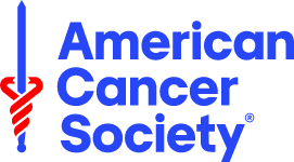 A black background with blue letters that say " american cancer society ".