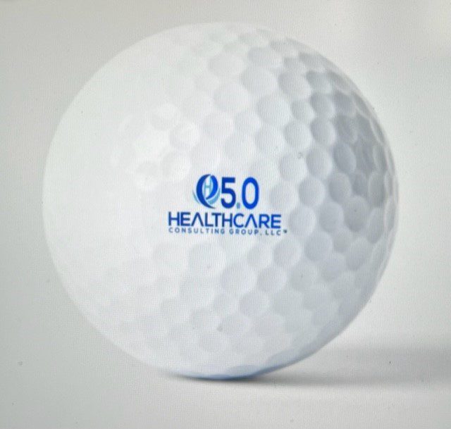 A white ball with the word " e 5 0 healthcare ".